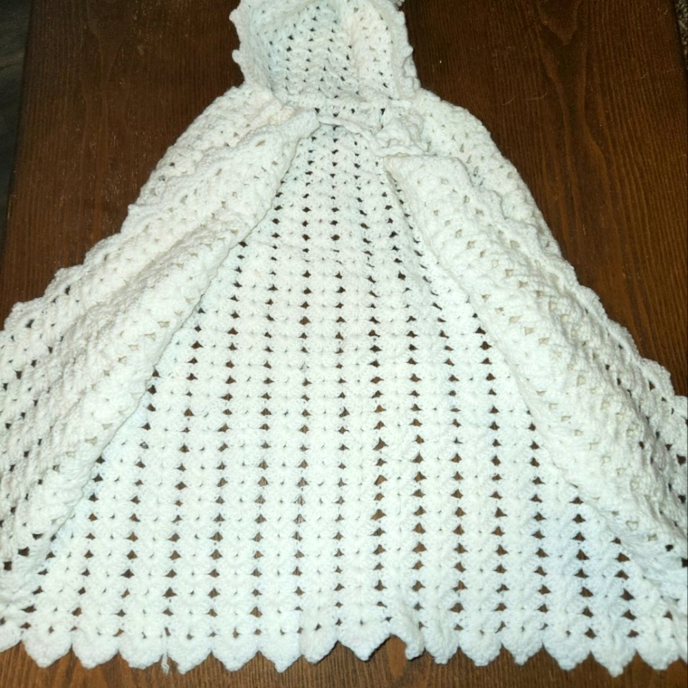 Handmade Crocheted Baby Christening Cape